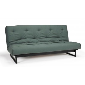 Folding sofa FRACTION 120-200 green - non-removable cover