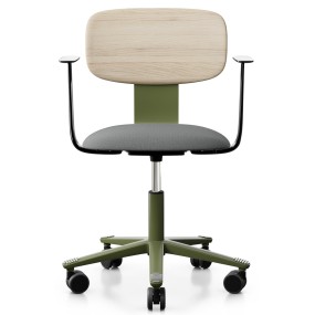 Židle TION - dřevěná s čalouněným sedákem a područkami