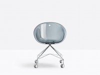 Chair GLISS 968 DS on wheels - transparent smoke - 3