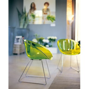 Židle GLISS 921 DS - transparentní zelená