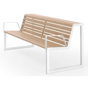 VENTIQUATTRORE bench with curved backrest and armrests