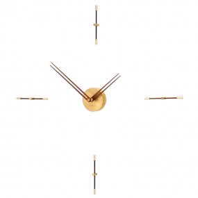 Clock MINI MERLIN-g brass with wooden hands Ø 70 cm