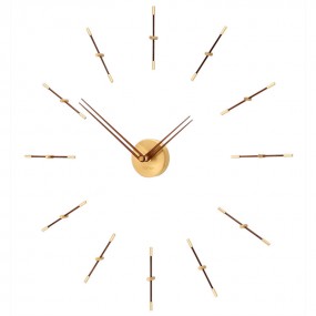 Clock MINI MERLIN-g brass with wooden hands Ø 70 cm