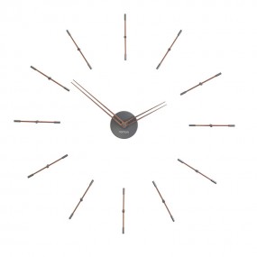 Clock MINI MERLIN-T graphite steel with wooden hands Ø 70 cm