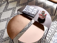 Coffee table HOODI leather top, height 36 cm - 3