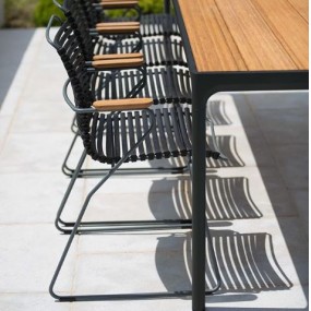 Stôl FOUR, 210 cm, bambus / čierny rám