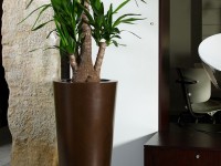 Design planter ILIE GLOSS, Ø 47 x 98 cm - brown - 2