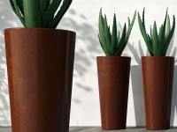 Design planter ILIE GLOSS, Ø 37 x 75 cm - brown - 3