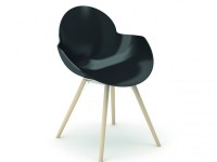 COOKIE chair with wooden base - 2
