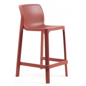 NET MINI barová stolička korálovo červená