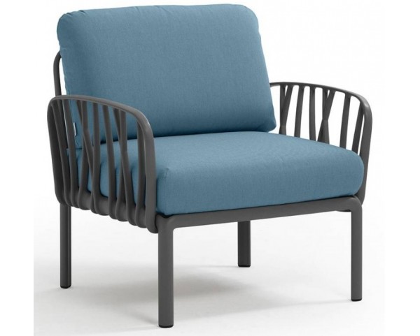 KOMODO armchair - anthracite/blue