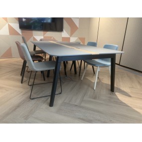 Jednací stůl NOVA WOOD 240x120 cm šedé HPL - VÝPRODEJ