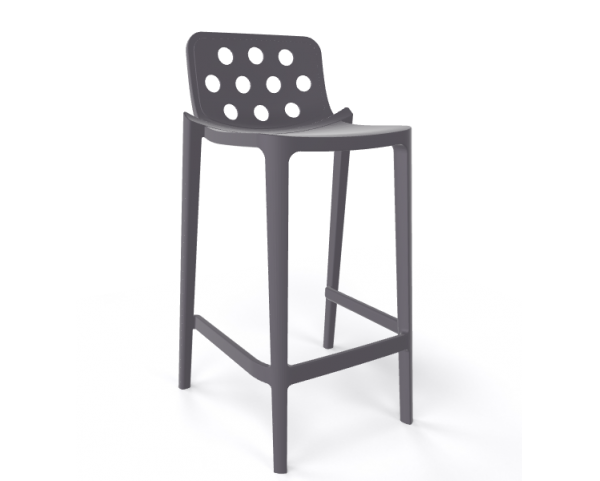 Barová židle ISIDORO 76 - vysoká, tmavě šedá