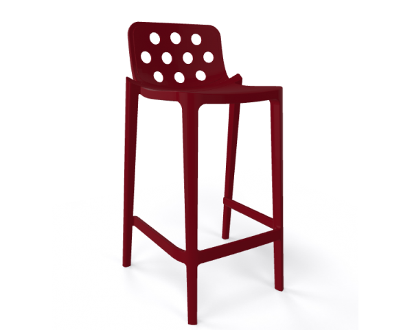 Barová stolička ISIDORO 76 - vysoká, bordová