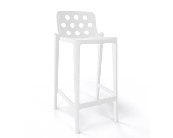 Barová židle ISIDORO 76 - vysoká, bílá