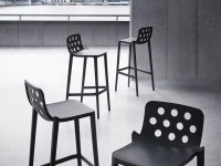 Barová stolička ISIDORO 76 - vysoká, bordová - 2