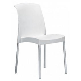 Židle JENNY - bílá/hliník