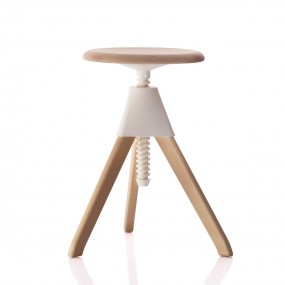 Bar stool JERRY - The Wild Bunch - beech with white bolt