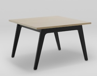 MARBET STYLE - Konferenční stolek FIN M s dřevěnou podnoží - 70x70 cm