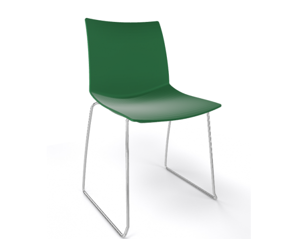 Židle KANVAS S, zelená/chrom