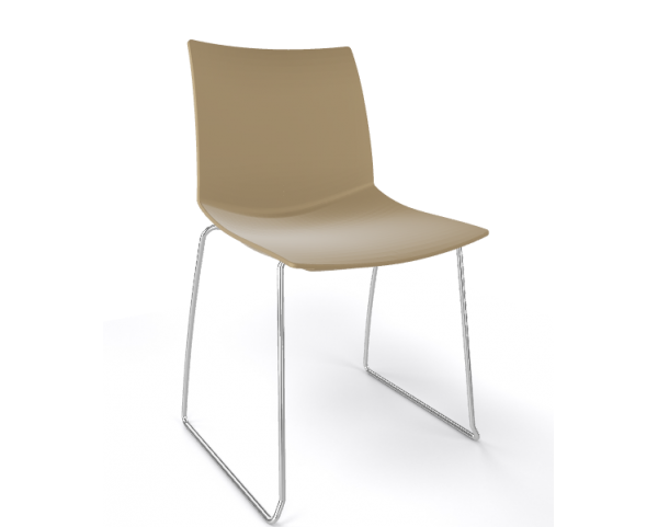 Chair KANVAS S, light brown/chrome