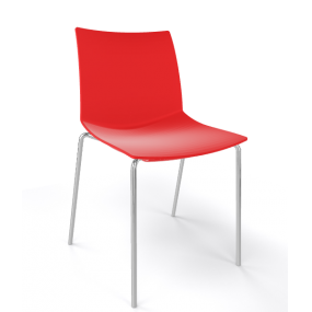 Židle KANVAS NA, červená/chrom