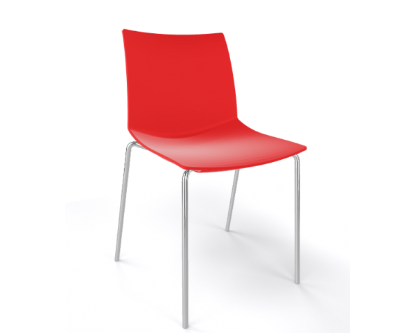 Židle KANVAS NA, červená/chrom