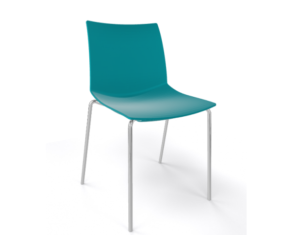 Chair KANVAS NA, turquoise/chrome