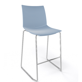 Barová židle KANVAS ST 66 - nízká, světle modrá/chrom