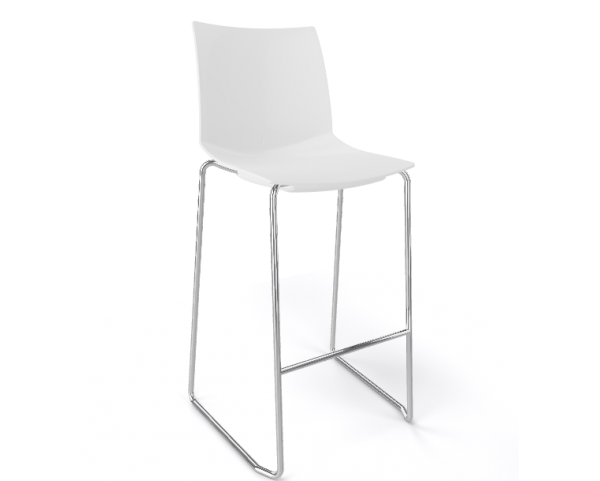 Bar stool KANVAS ST 76 - high, white/chrome
