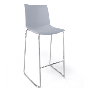 Barová židle KANVAS ST 76 - vysoká, šedá/chrom