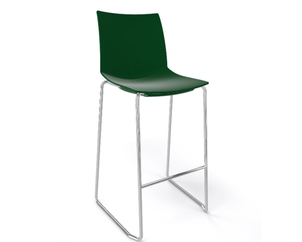 Barová stolička KANVAS ST 76 - vysoká, zelená/chróm