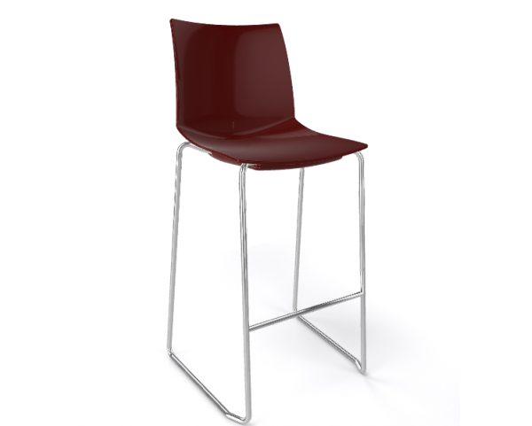 Bar stool KANVAS ST 76 - high, brown/chrome