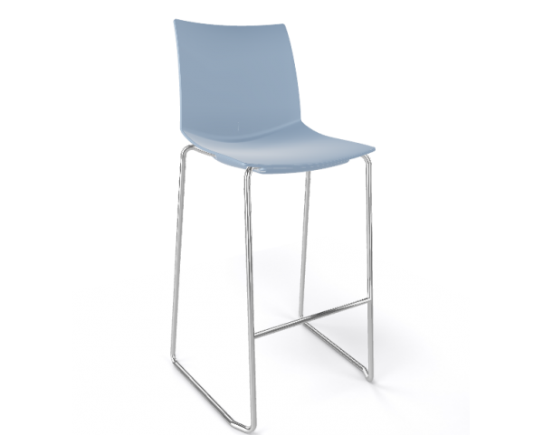 Barová stolička KANVAS ST 76 - vysoká, svetlo modrá/chróm