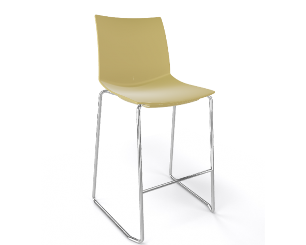 Barová židle KANVAS ST 66 - nízká, šalvějová/chrom