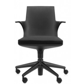 Židle Spoon na kolečkách - černá, černá