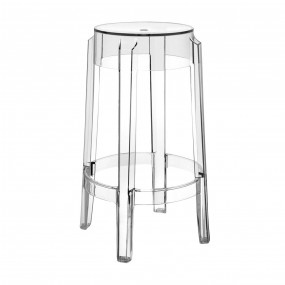 Charles Ghost low bar stool, transparent