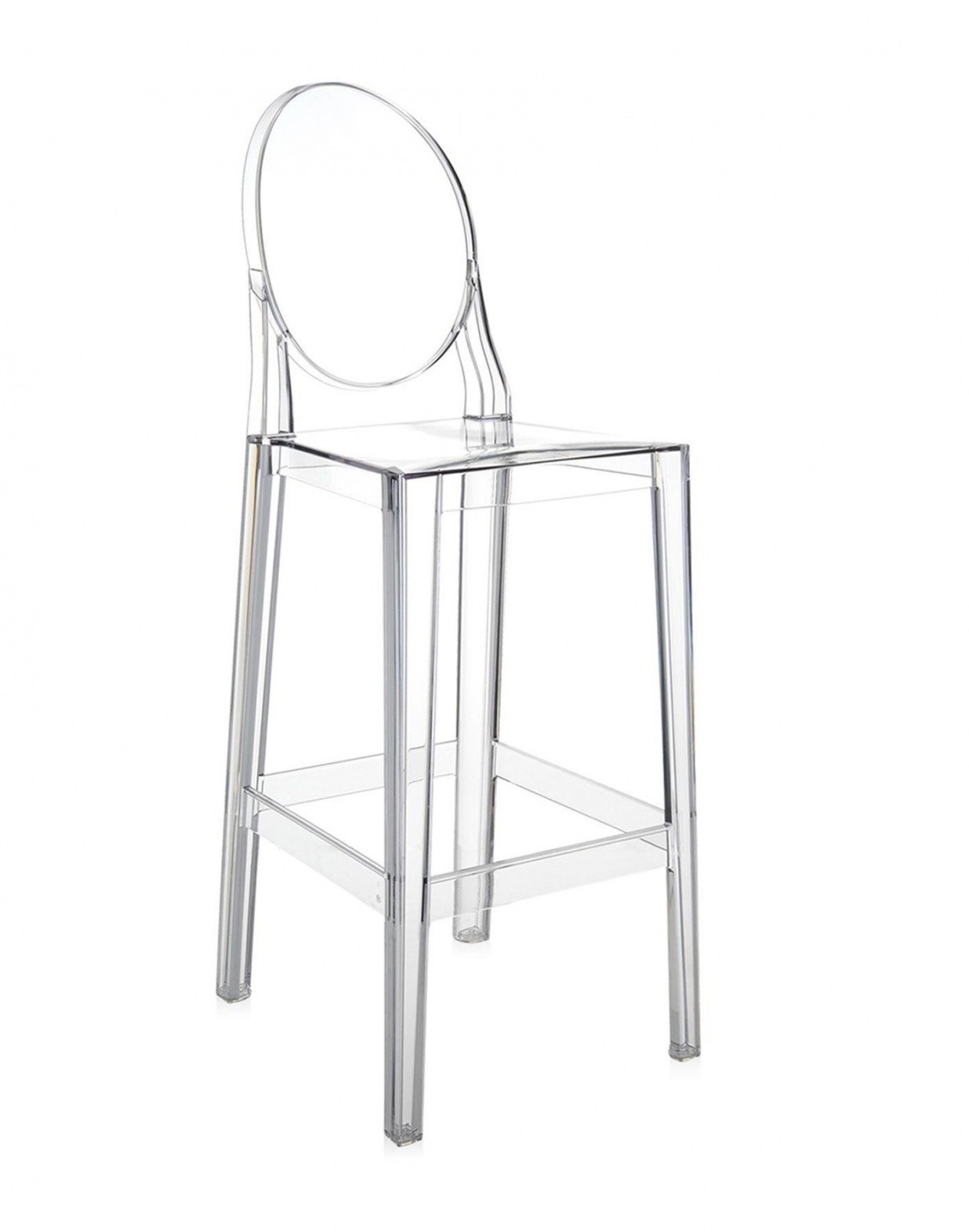 Levně Kartell - Barová židle One More vysoká, transparentní