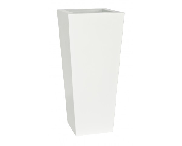 Dizajnový kvetináč KIAM lesklý, 40 x 40 cm - biely