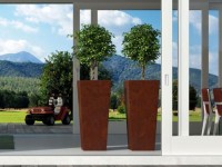 Designový květináč KIAM gloss pot, 30 x 30 cm - hnědý - 2