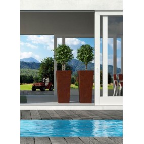 Design planter KIAM gloss pot, 40 x 40 cm - brown
