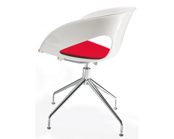 KRIZIA swivel chair chrome with upholstery