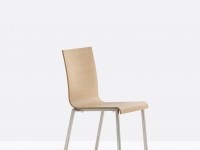Chair KUADRA 1321 DS with chrome base - bleached oak - 3