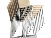 Chair KUADRA 1321 DS with chrome base - bleached oak - 2