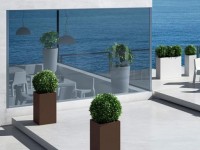 Design planter KUBE HIGH, 30 x 30 x 70 cm - black - 3