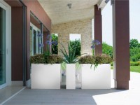 Design planter KUBE HIGH SLIM, 25 x 25 x 70 cm - brown - 2