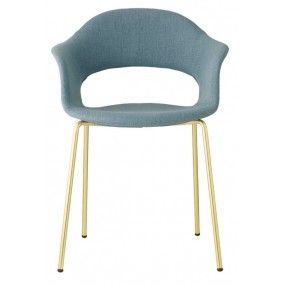 Židle LADY B POP - modrá/mosaz