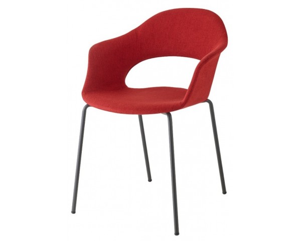 Židle LADY B POP - červená/nikl