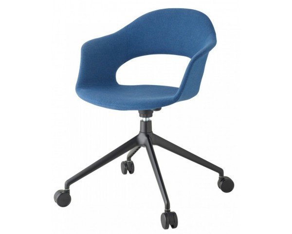 Židle LADY B POP na kolečkách - modrá/černá