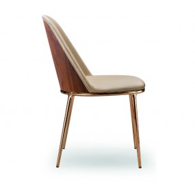 Lea chair with wooden shell